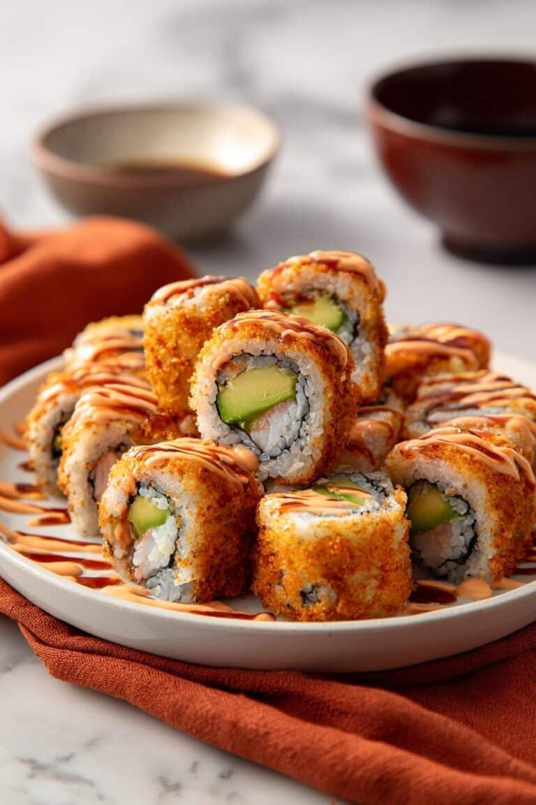 Crispy Salmon and Avocado Sushi Rolls Recipe