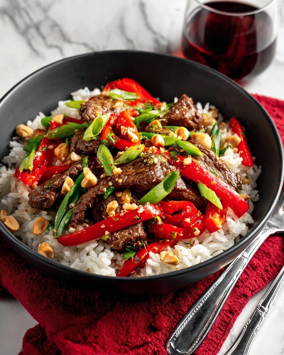 Kung Pao Beef Recipe - Recipe Image — Kung Pao Beef, Chinese beef stir-fry, spicy stir-fry recipes, homemade Asian beef, easy Chinese dinner ideas