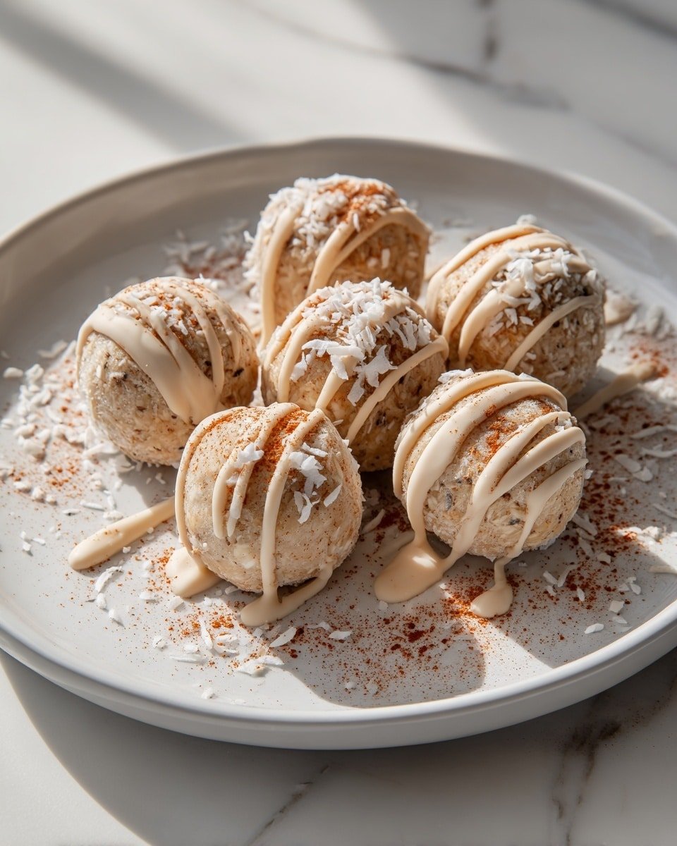 Chai-Spiced Coconut Macaroon Balls Recipe - Recipe Image — Chai-Spiced Coconut Macaroon Balls, chai-spiced coconut treats, coconut macaroon recipes, spiced coconut confections, cozy chai dessert ideas