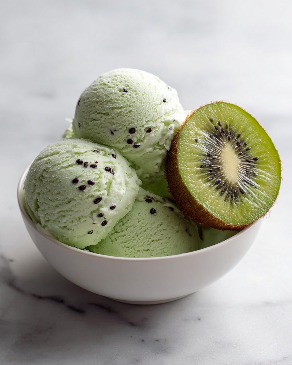 Kiwi Sorbet Recipe - Recipe Image — Kiwi Sorbet, Kiwi Sorbet Recipe, how to make kiwi sorbet, refreshing kiwi dessert, homemade kiwi sorbet