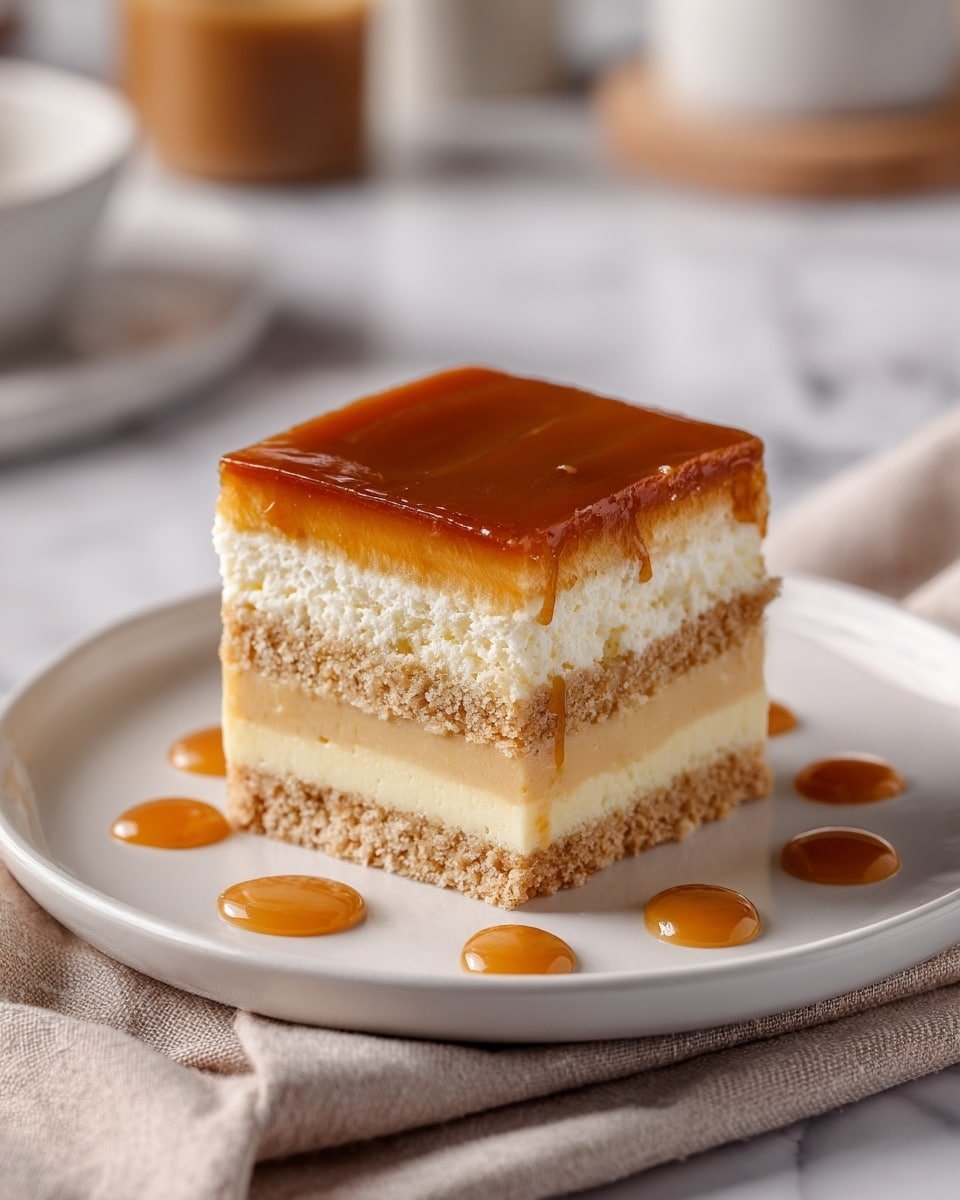 Leche Queso Cloud Cake Recipe - Recipe Image — Leche Queso Cloud Cake, Leche Queso dessert, Latin American leche cake, airy cheese cake, dulce de leche cake