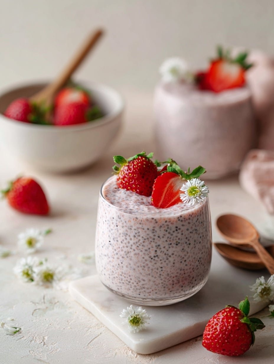 Strawberry Coconut Chia Pudding Recipe - Article Image 2 — Strawberry Coconut Chia Pudding, healthy chia pudding recipes, vegan fruit dessert, quick breakfast ideas, dairy-free pudding