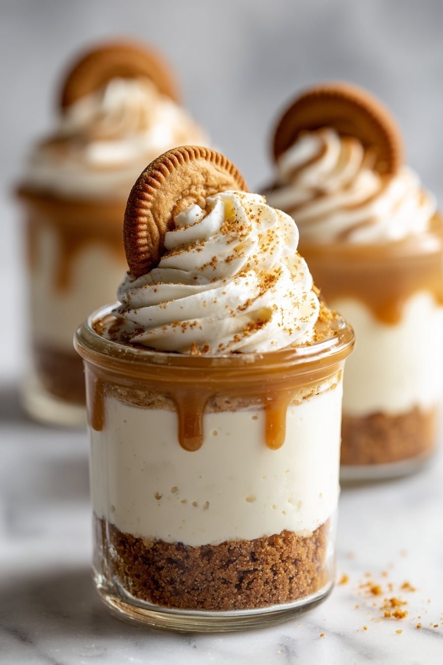 Vegan Mini Biscoff Cheesecakes Recipe - Article Image 1 — Vegan Mini Biscoff Cheesecakes, easy vegan dessert, bite-sized cheesecake recipes, dairy-free mini cheesecakes, no-bake vegan desserts