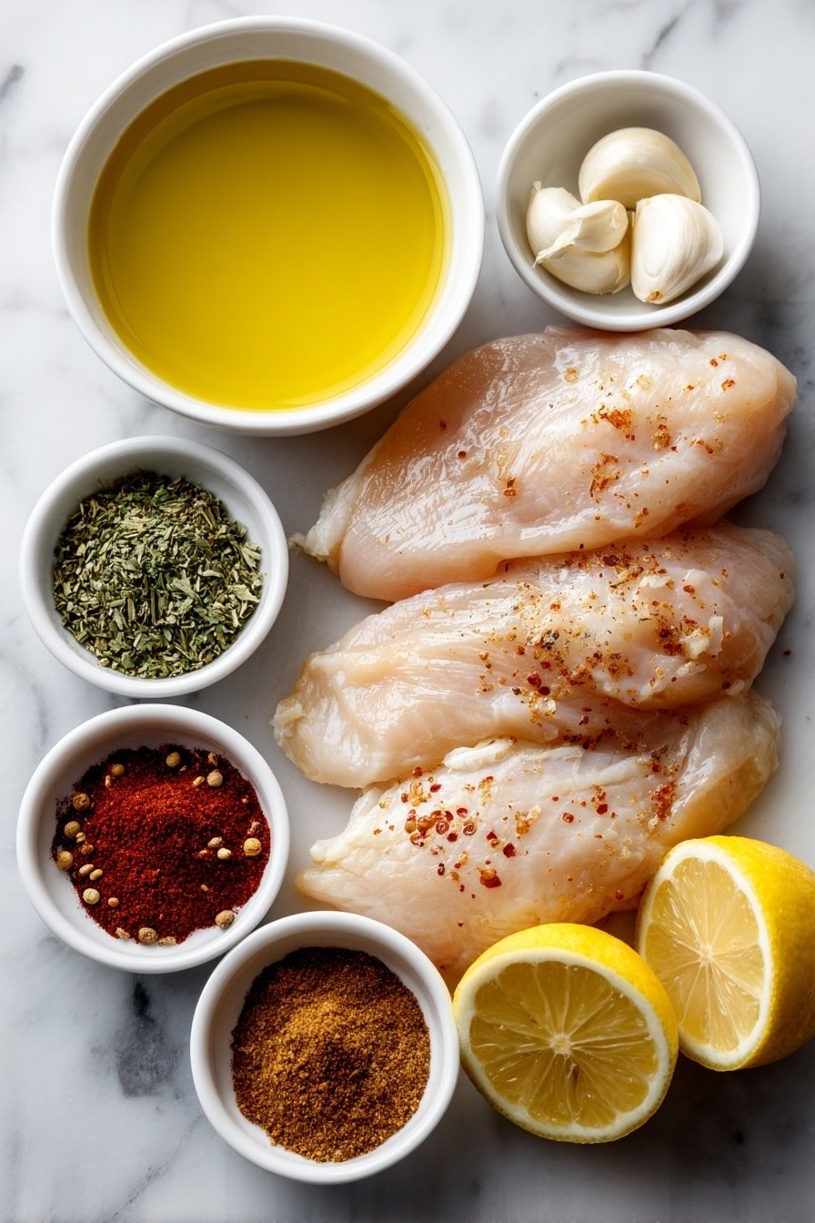 Moroccan Spiced Grilled Chicken Recipe - Ingredients Image — Moroccan Spiced Grilled Chicken, Moroccan Chicken recipes, grilled chicken with Moroccan spices, exotic grilled chicken, flavorful chicken dinner