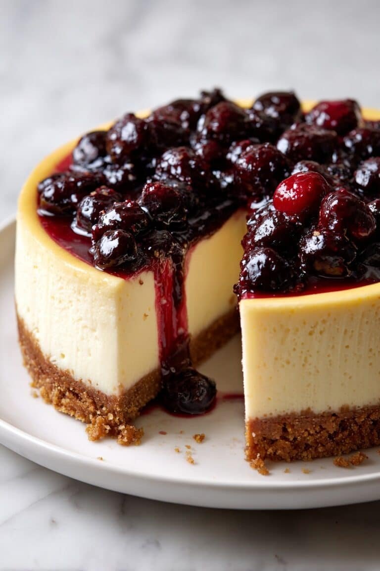 Creamy Cherry Cheesecake with Graham Cracker Crust Recipe