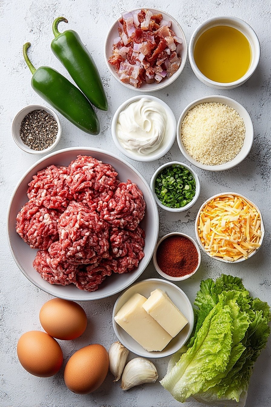 Jalapeño Turkey Burger with Cream Cheese Topping Recipe - Ingredients Image — Jalapeño Turkey Burger with Cream Cheese Topping, spicy turkey burger recipe, easy jalapeño turkey burger, flavorful turkey burger ideas, comfort food turkey burger