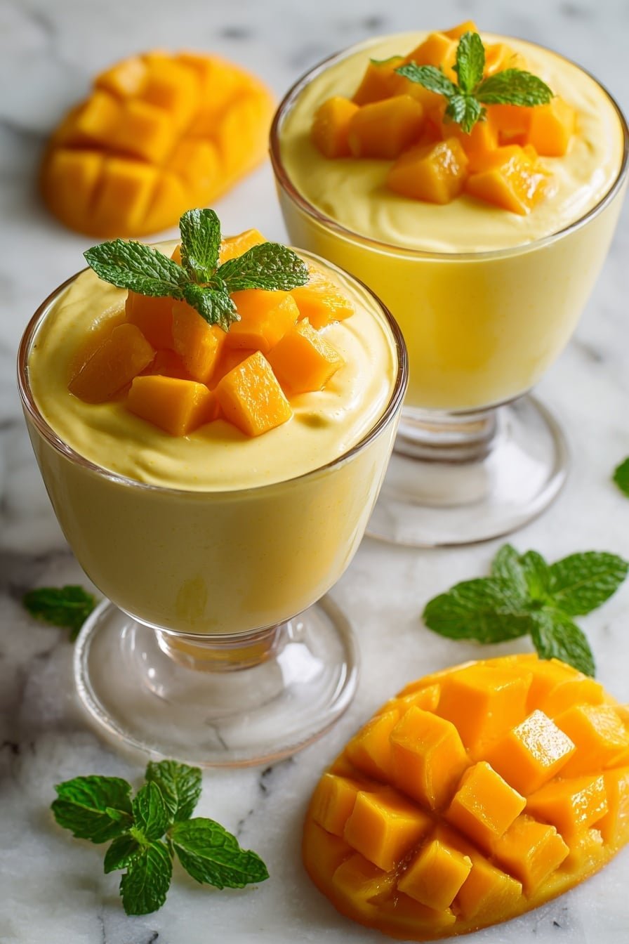 Creamy Mango Mousse Recipe - Article Image 2 — Creamy Mango Mousse, Mango Mousse Recipe, Tropical Mango Dessert, Easy Mango Dessert, No-Bake Mango Mousse