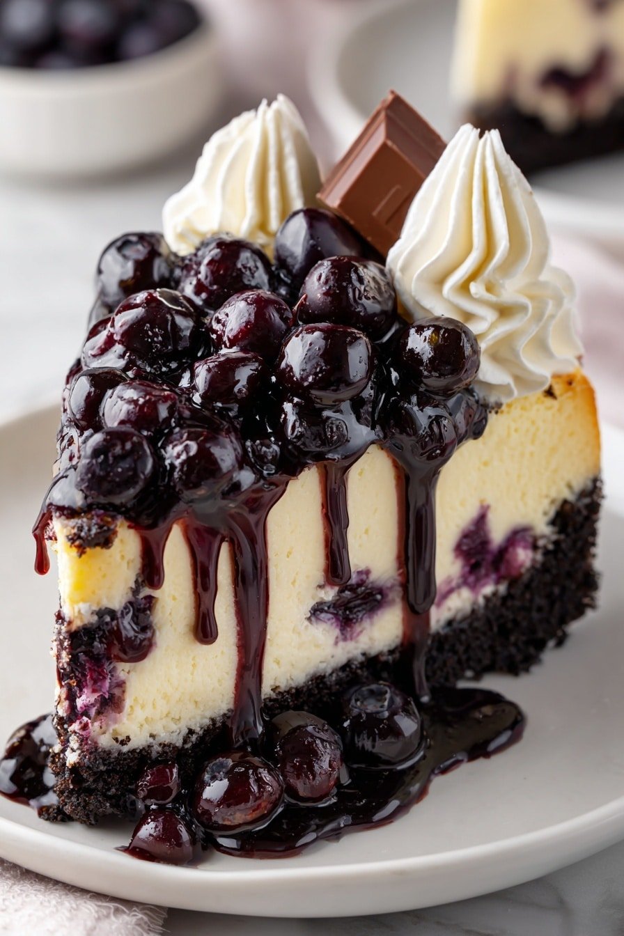 White Chocolate Blueberry Cheesecake Recipe - Article Image 1 — White Chocolate Blueberry Cheesecake, blueberry cheesecake with white chocolate, easy blueberry cheesecake dessert, indulgent fruit and chocolate cheesecake, how to make blueberry cheesecake