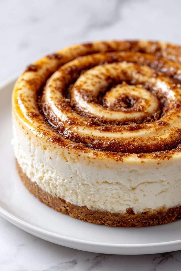 Cinnamon Roll Cheesecake Baked Dessert Recipe