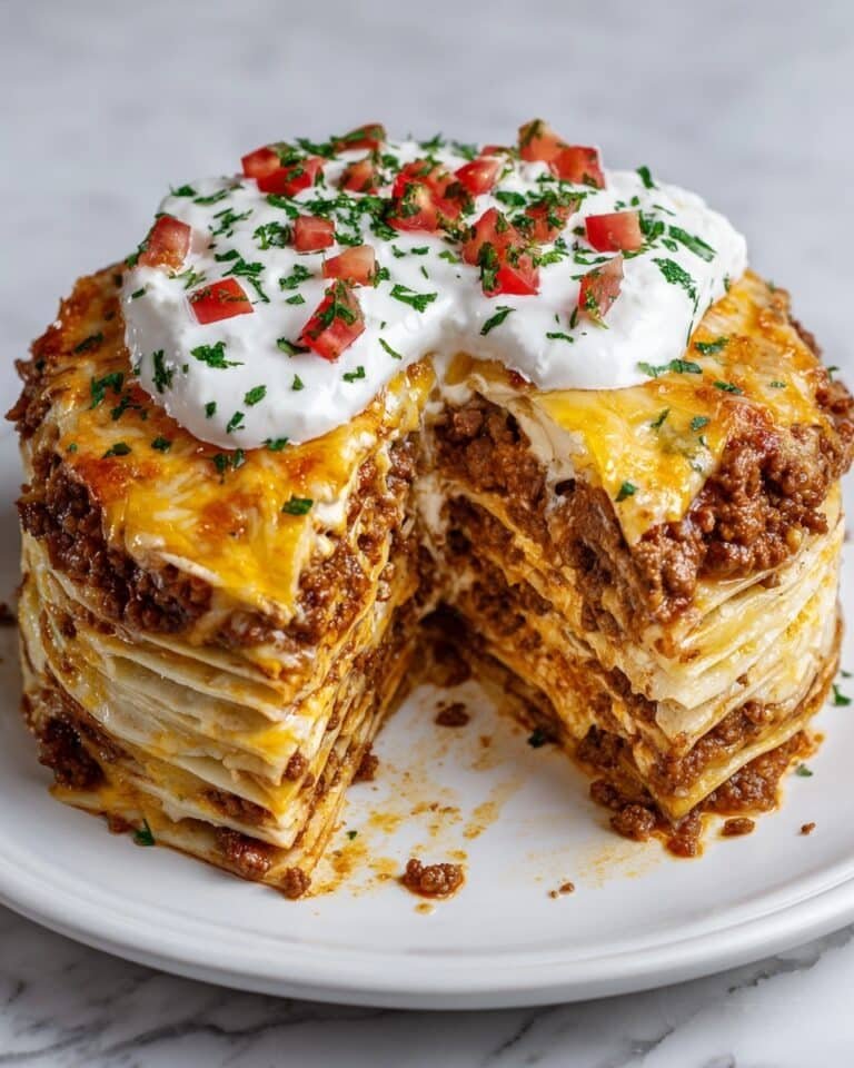 Cheesy Tortilla Lasagna Pie Recipe