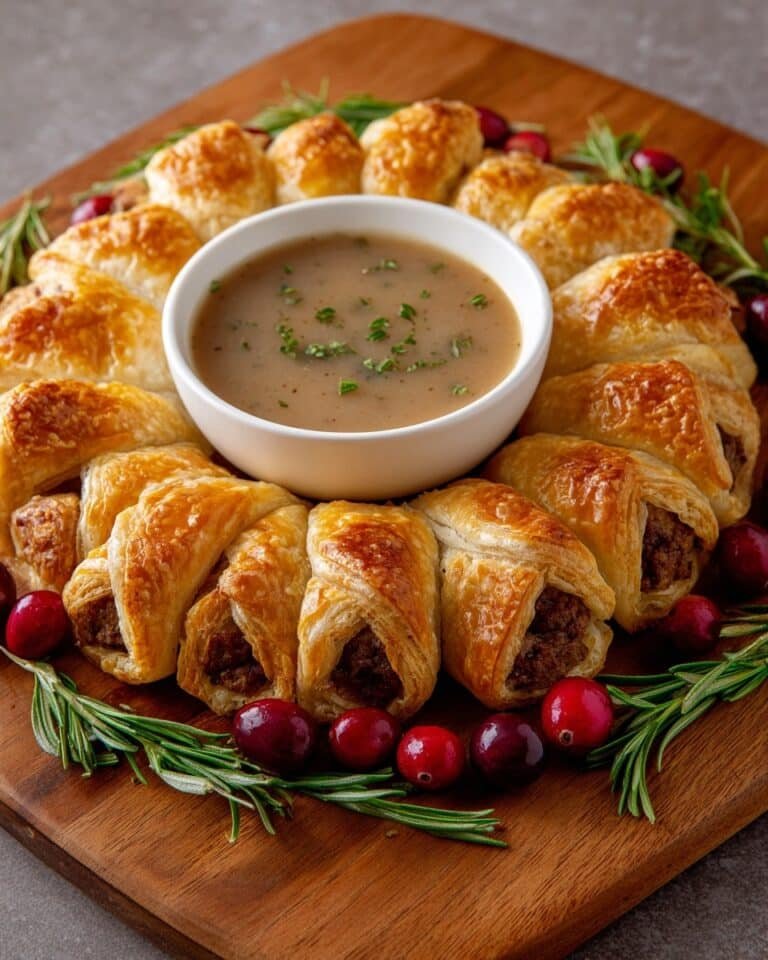 Beef Wellington Wreath with Red Wine Reduction Recipe