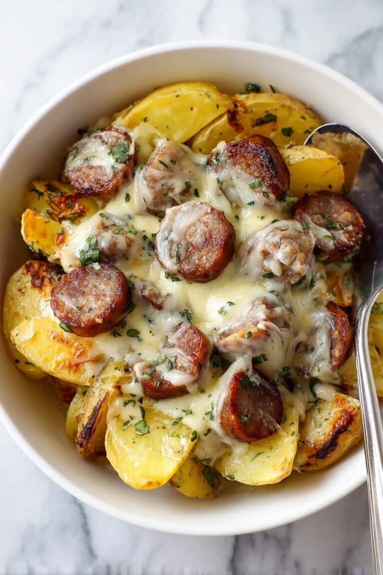 Cheesy Ranch Potatoes and Sausage Bake Recipe