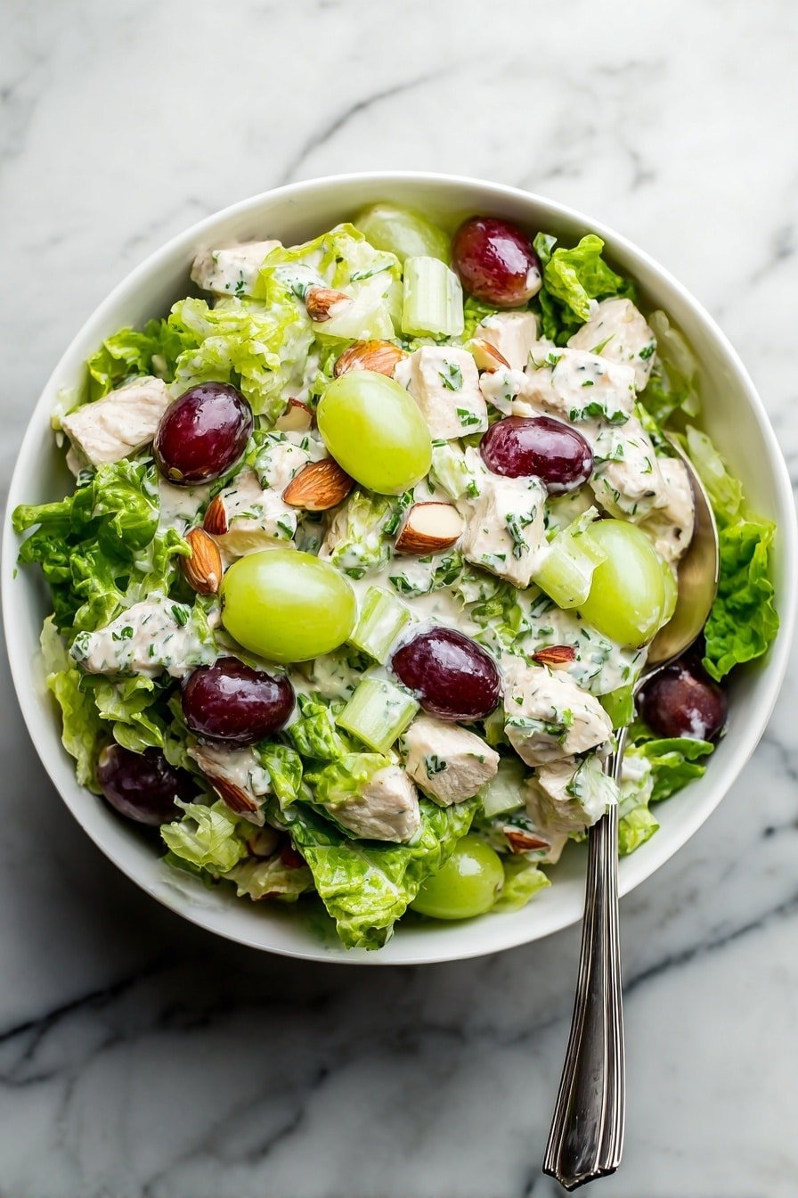 Chicken Salad with Grapes and Almonds Recipe - Article Image 1 — Chicken Salad with Grapes and Almonds, chicken salad with grapes and almonds, easy chicken salad recipe, healthy chicken salad, flavorful chicken salad with nuts and fruit