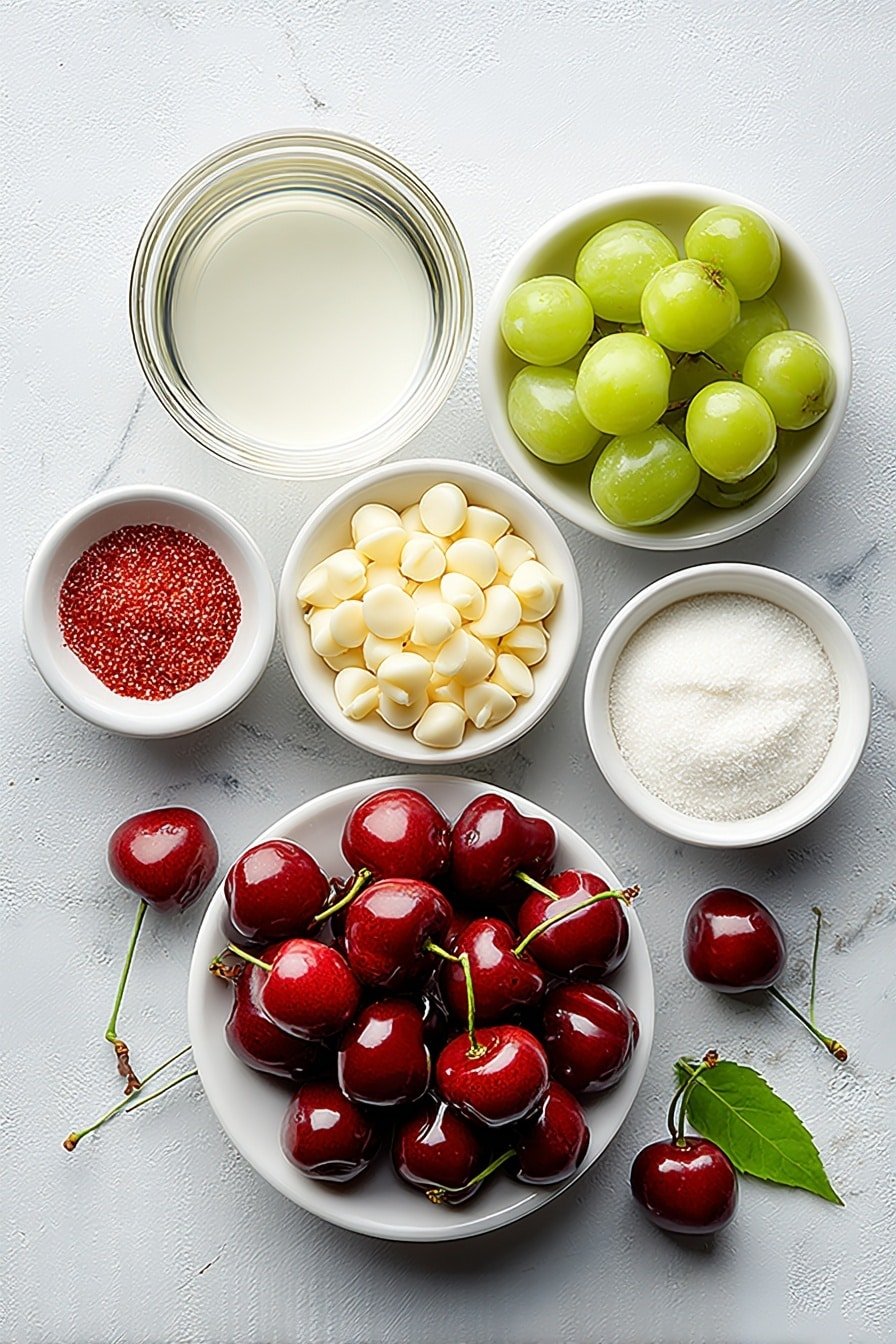 Drunken Cherry Holiday Chocolate Bites Recipe - Ingredients Image — Drunken Cherry Holiday Chocolate Bites, holiday chocolate appetizers, boozy cherry chocolates, festive dessert bites, easy holiday treats