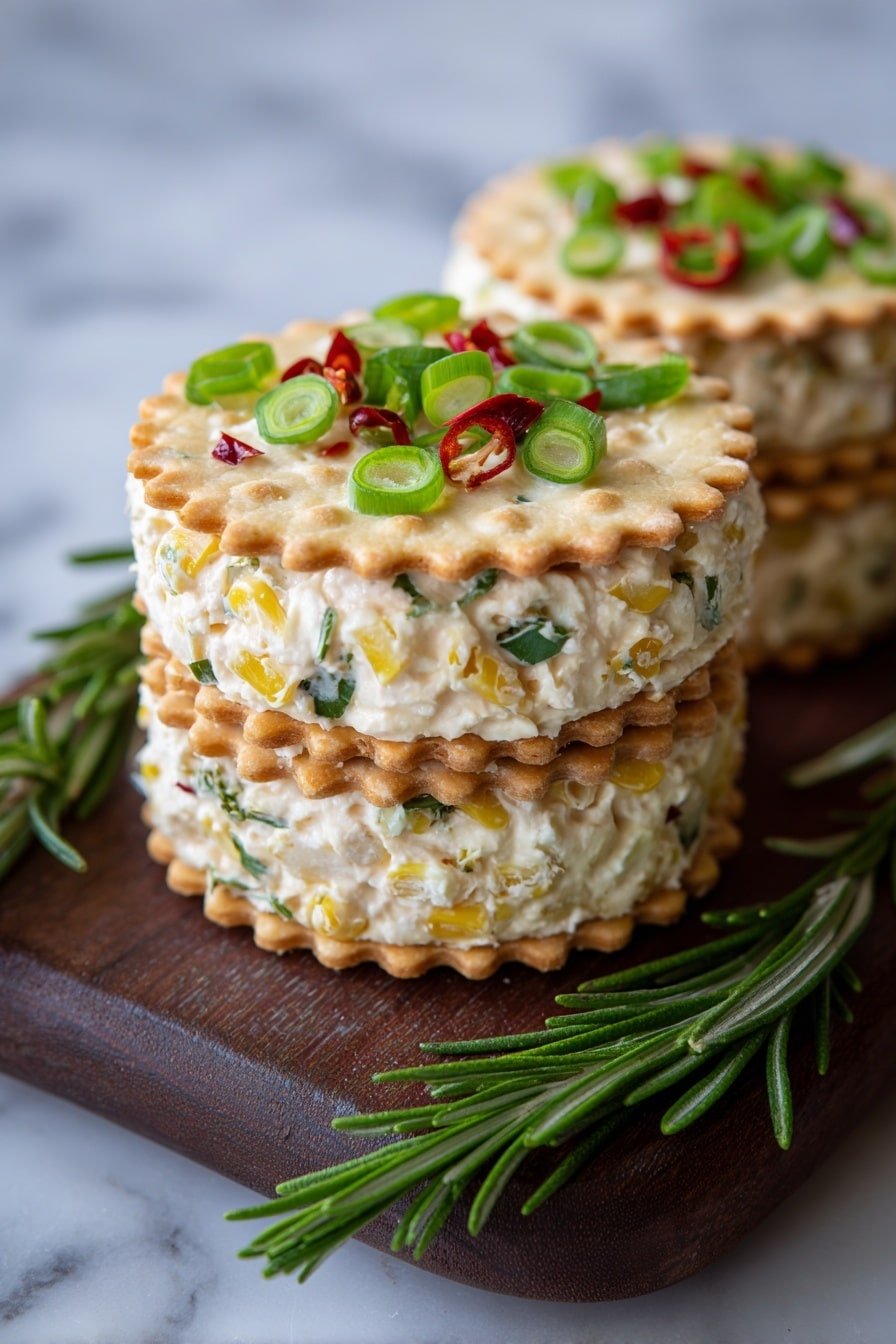 Cheesy Ritz Crackers Party Snacks Recipe - Article Image 2 — Cheesy Ritz Crackers Party Snacks, cheesy cracker appetizers, easy game day snacks, homemade cheese cracker dip, quick finger foods