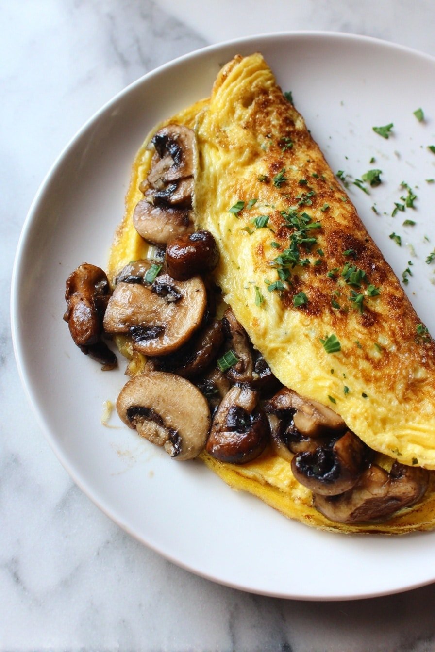 Mushroom Egg Omelet Recipe - Article Image 2 — Mushroom Egg Omelet, Mushroom Egg Omelet recipe, easy mushroom omelet breakfast, savory mushroom and egg dish, quick mushroom omelet