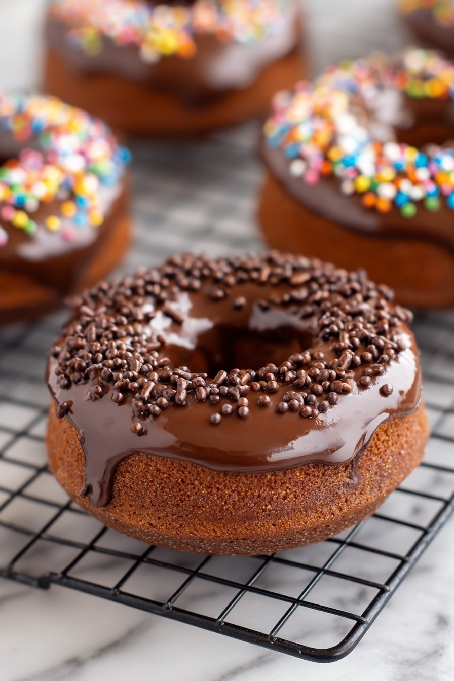 Mocha Baked Donuts with Chocolate Glaze Recipe - Article Image 1 — Mocha Baked Donuts with Chocolate Glaze, coffee flavored baked donuts, homemade mocha donuts, chocolate glazed coffee donuts, easy mocha donut recipe