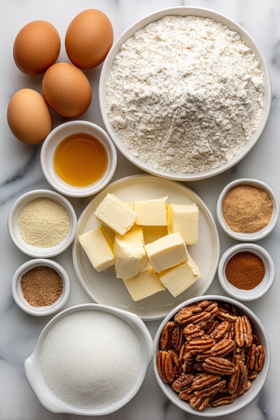 Pecan Pie Cobbler Recipe - Ingredients Image — Pecan Pie Cobbler, easy pecan pie cobbler, homemade pecan cobbler, comforting pecan dessert, best pecan cobbler recipe