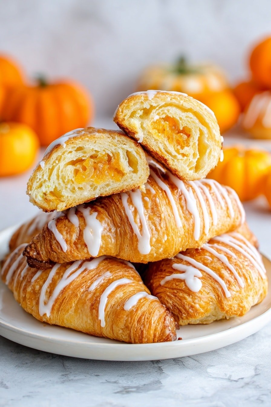 Pumpkin Pie Crescent Rolls Recipe - Article Image 2 — Pumpkin Pie Crescent Rolls, fall dessert recipes, easy pumpkin roll ideas, flaky crescent roll treats, pumpkin spice pastry dishes