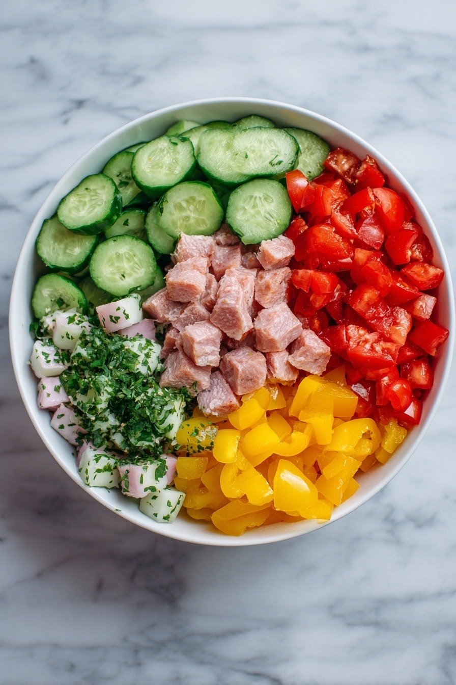 Italian Sub Salad Recipe - Article Image 2 — Italian Sub Salad, Italian Sub Salad recipe, Italian sandwich salad, easy Italian salad, hearty Italian lunch