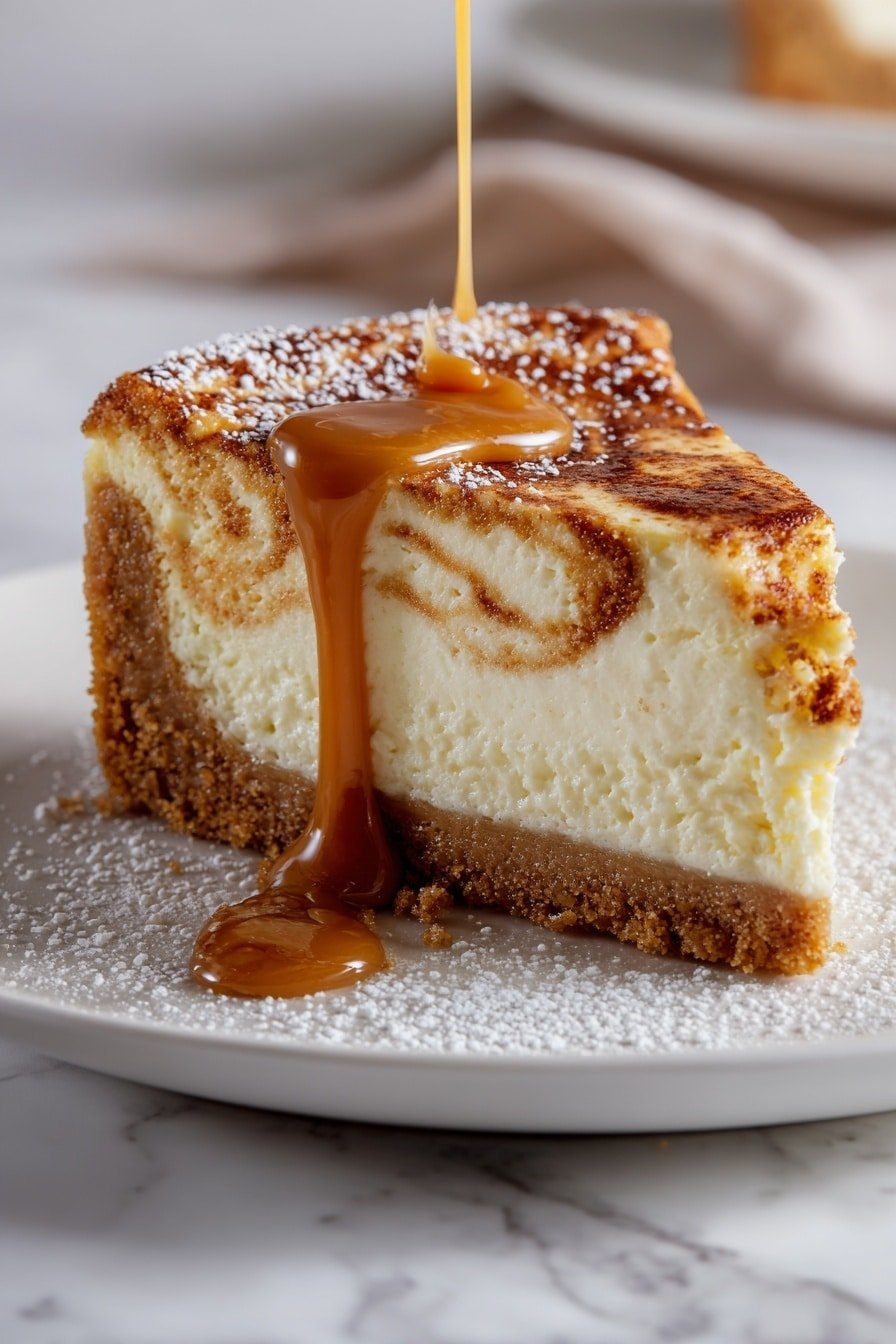 Cinnamon Roll Cheesecake Recipe - Article Image 1 — Cinnamon Roll Cheesecake, cinnamon roll dessert, cinnamon cheesecake recipe, creamy cinnamon swirl cake, easy cinnamon cheesecake