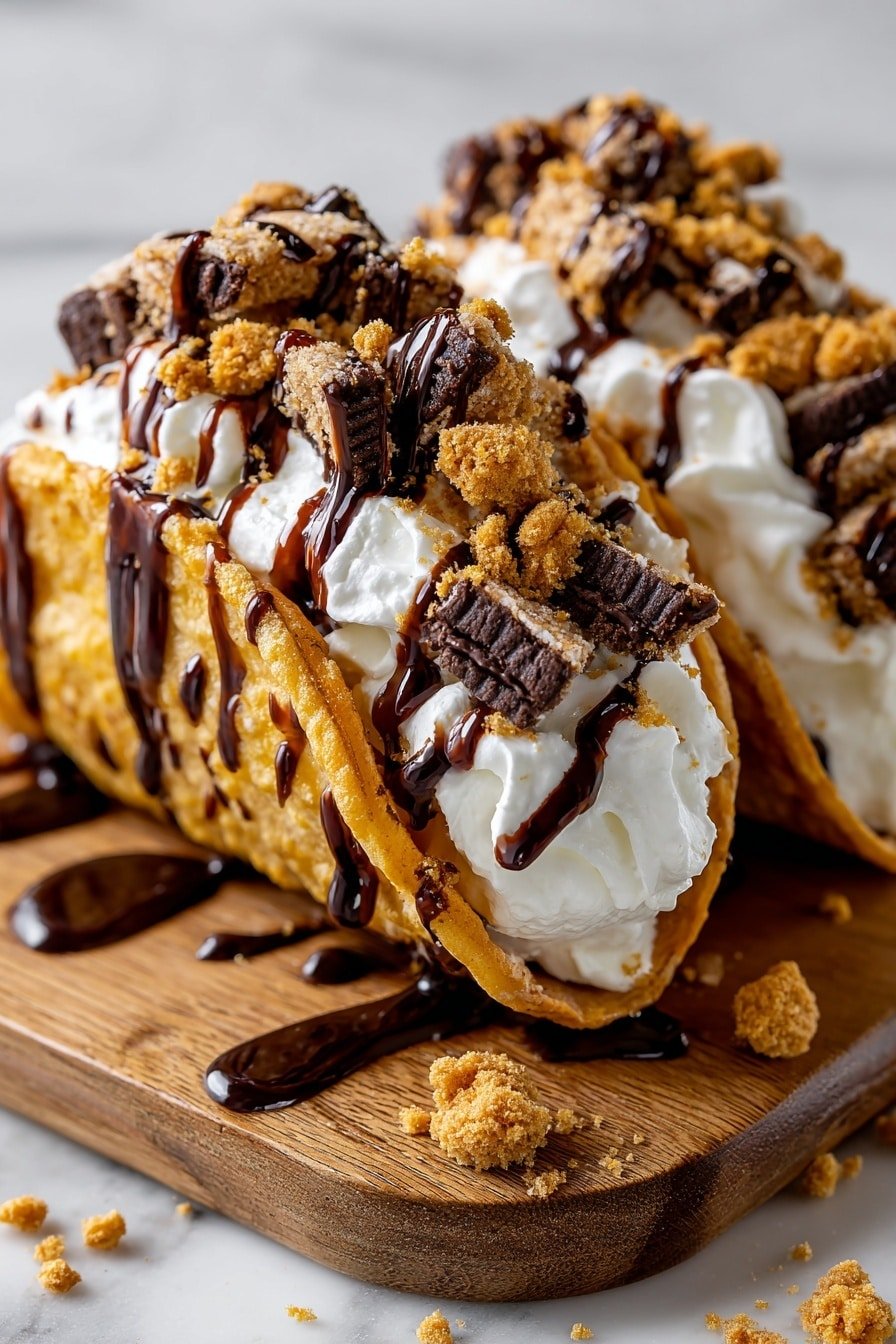 Cheesecake Cookie Dough Tacos Recipe - Article Image 1 — Cheesecake Cookie Dough Tacos, dessert tacos, no-bake cheesecake dessert, easy dessert recipes, fun cookie dough treats