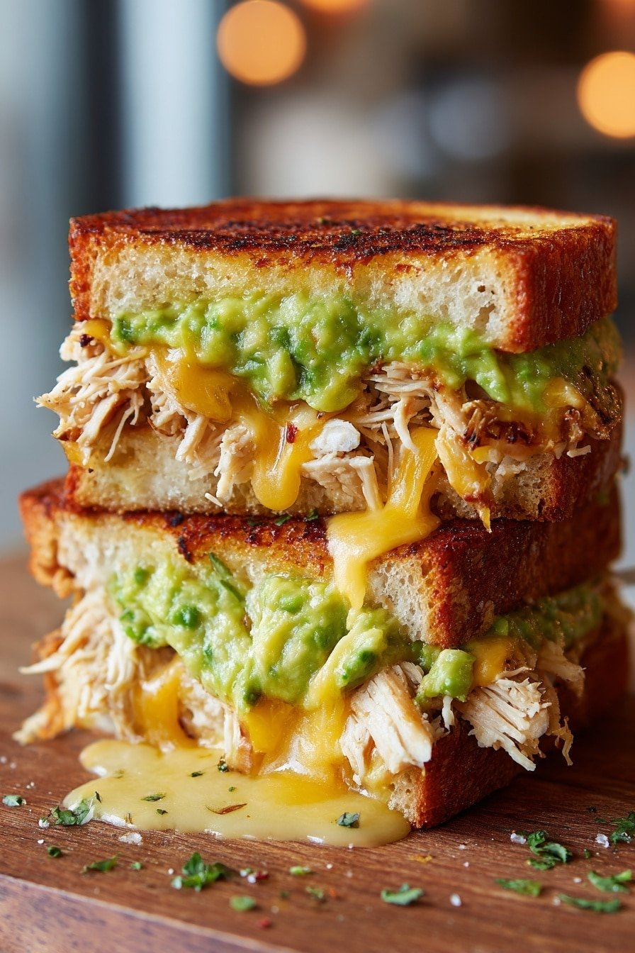 Chicken Avocado Melt Sandwich Recipe - Article Image 1 — Chicken Avocado Melt Sandwich, easy chicken avocado sandwich, creamy avocado chicken sandwich, quick lunch recipes, melt sandwich with chicken