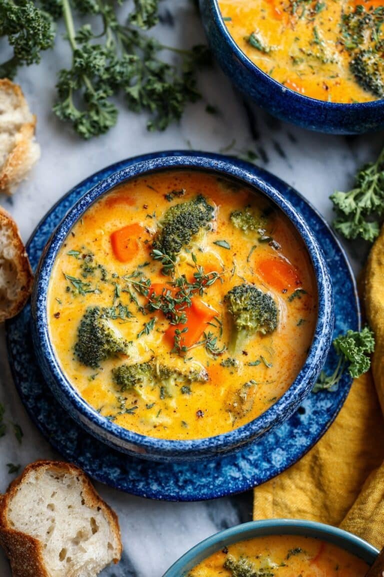 Roasted Broccoli Cheddar Soup Recipe