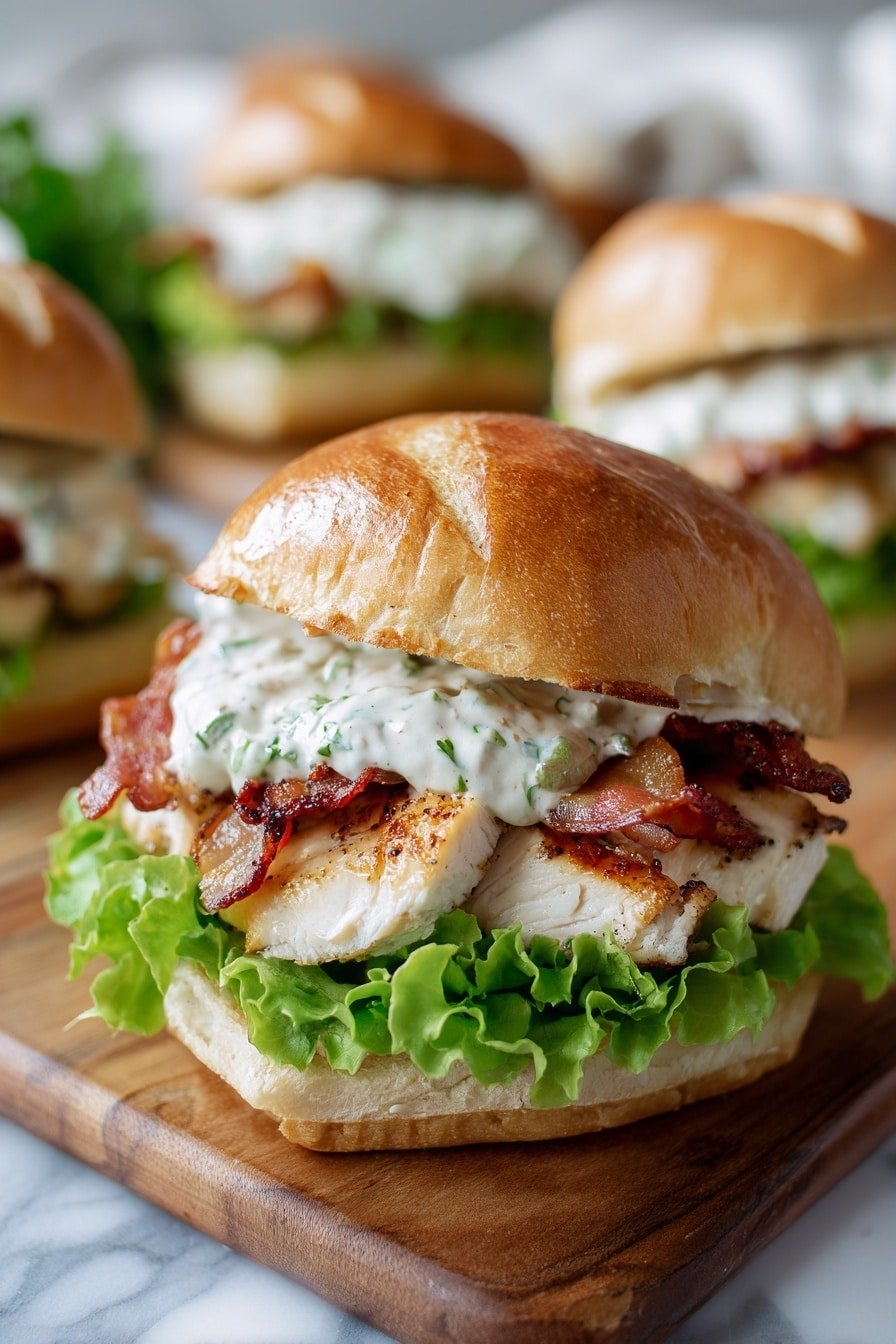 Chicken Bacon Ranch Sandwich Recipe - Article Image 1 — Chicken Bacon Ranch Sandwich, easy lunch sandwiches, crispy bacon chicken sandwich, homemade ranch sandwich, quick chicken sandwich ideas