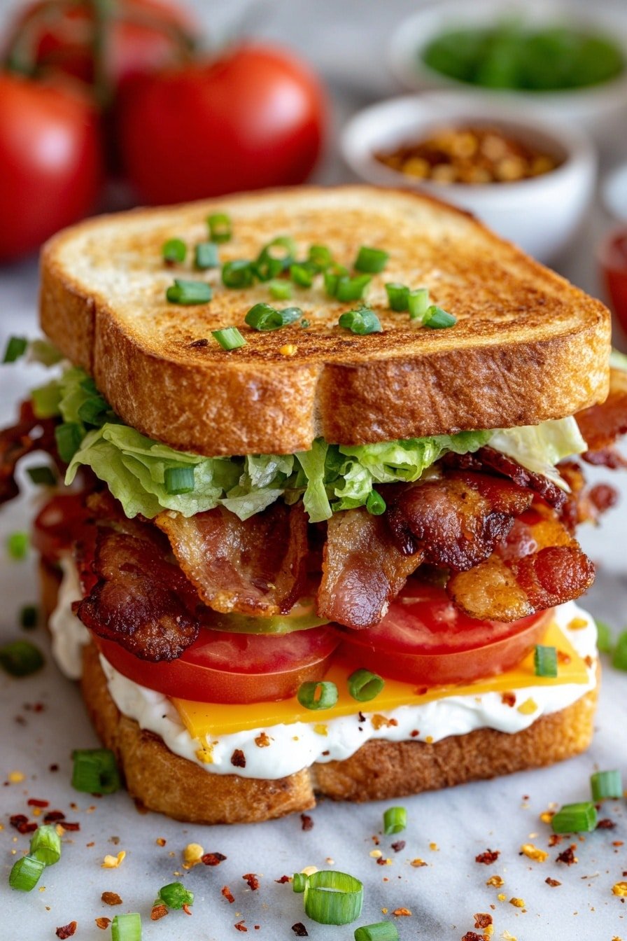 Ultimate BLT with Bacon and Avocado Recipe - Article Image 1 — Ultimate BLT with Bacon and Avocado, BLT sandwich with bacon and avocado, classic bacon avocado sandwich, how to make a BLT with avocado, best BLT recipe