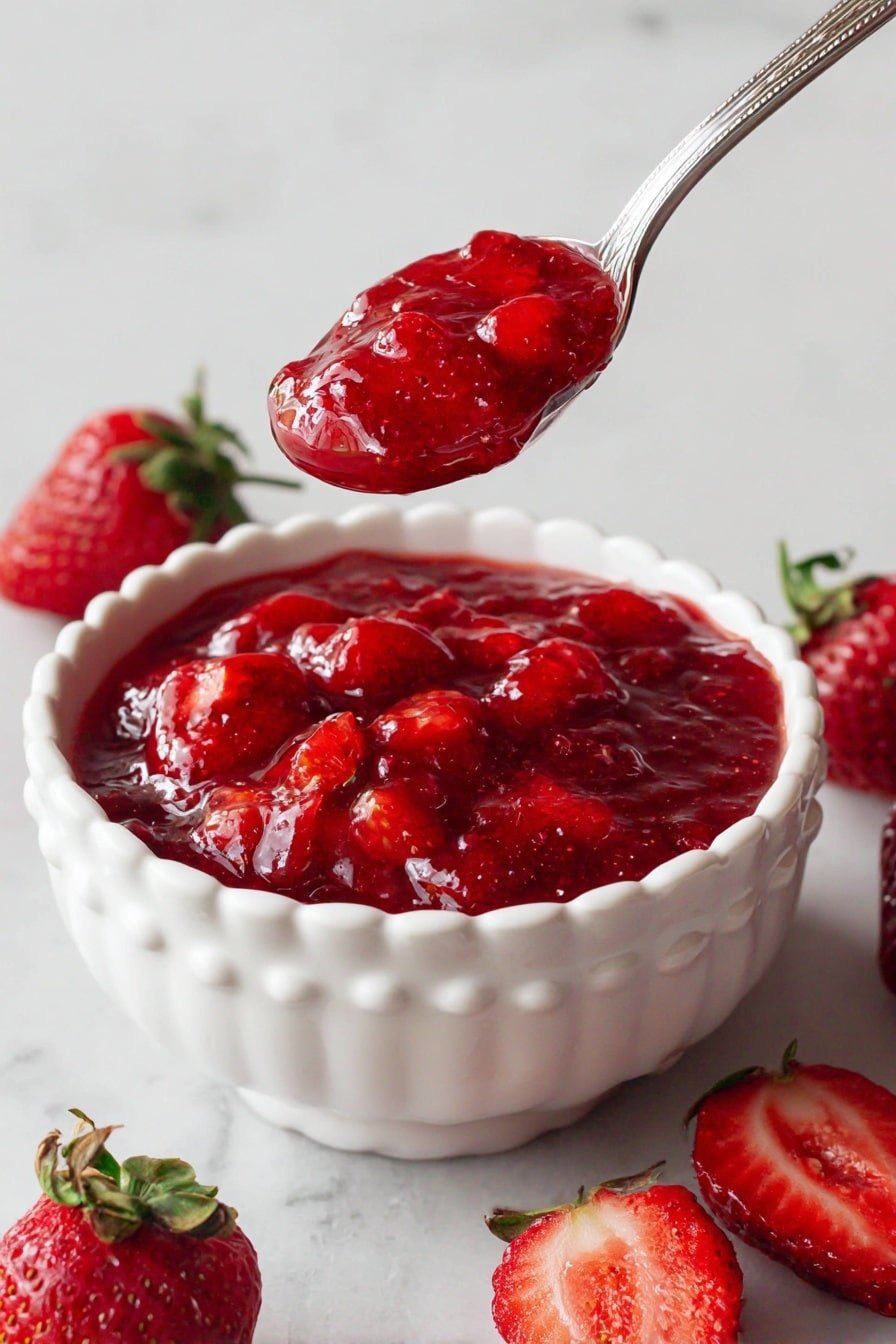 Easy Strawberry Sauce Recipe - Article Image 2 — Easy Strawberry Sauce, homemade strawberry sauce, quick fruit topping, versatile dessert sauce, simple berry syrup