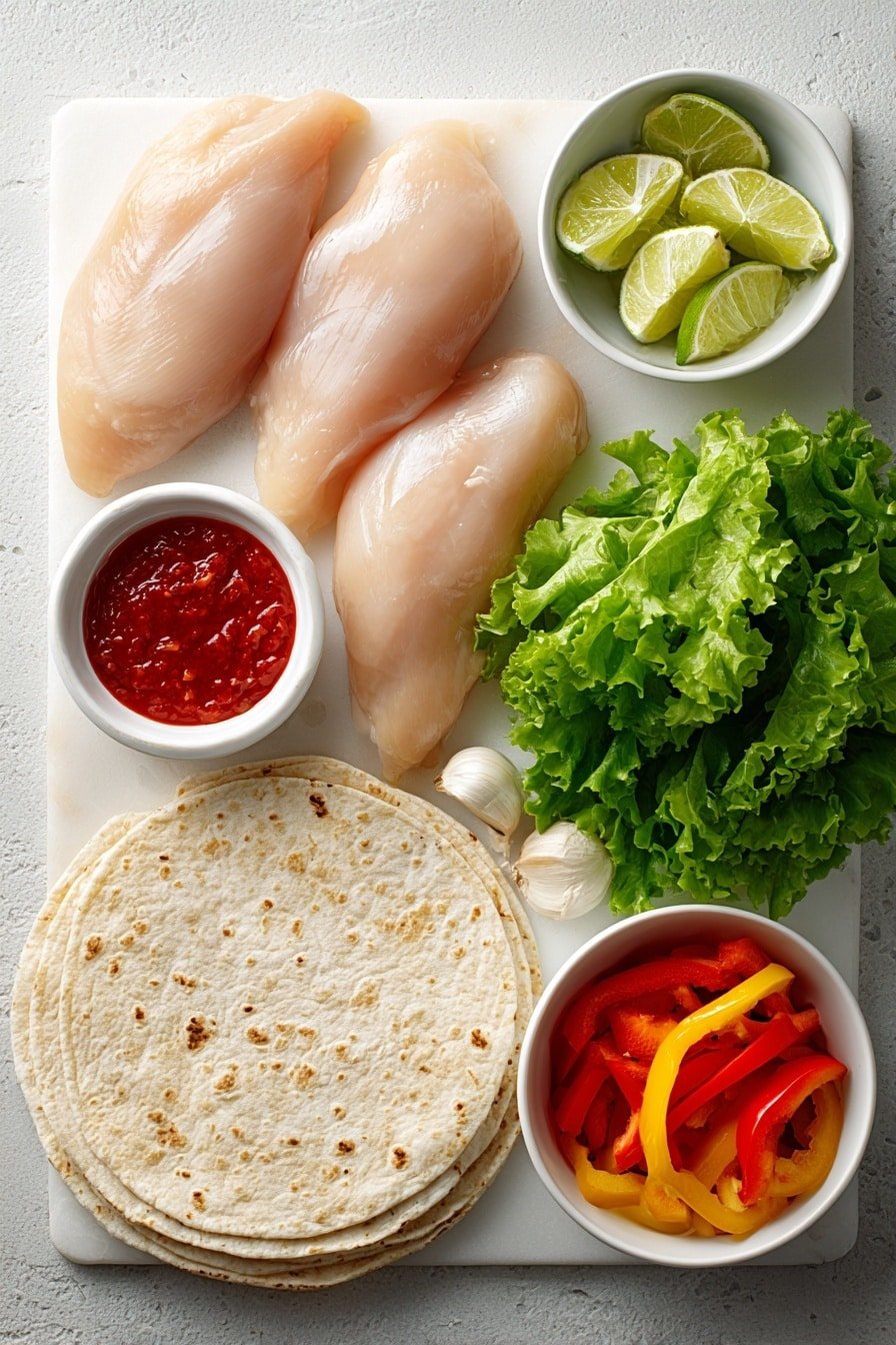 Sweet Chili Chicken Wraps Recipe - Ingredients Image — Sweet Chili Chicken Wraps, Easy Chicken Wraps with Sweet Chili, healthy chicken wraps, quick dinner ideas, flavorful chicken lunch wraps