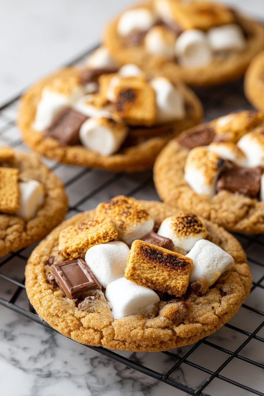 Smores Cookies Recipe with Chocolate and Marshmallows Recipe - Article Image 2 — Smores Cookies, Smores Cookies with Chocolate and Marshmallows, Easy Smores Cookies Recipe, No-Bake S'mores Cookies, Chocolate Marshmallow Cookies