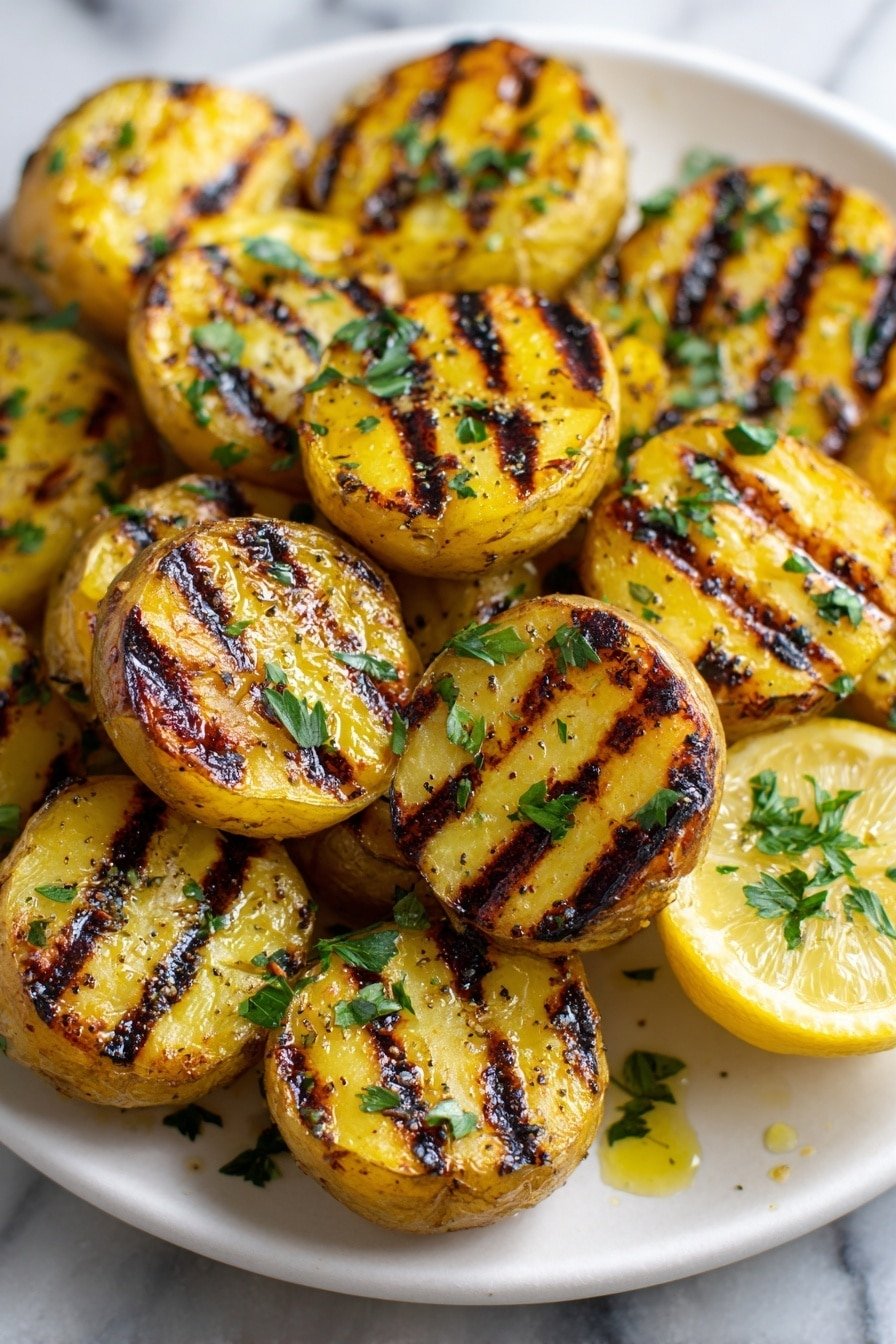 Grilled Potatoes with Turkey Bacon Recipe - Article Image 1 — Grilled Potatoes with Turkey Bacon, grilled potato side dishes, turkey bacon recipes, easy summer grill recipes, smoky bacon potato side