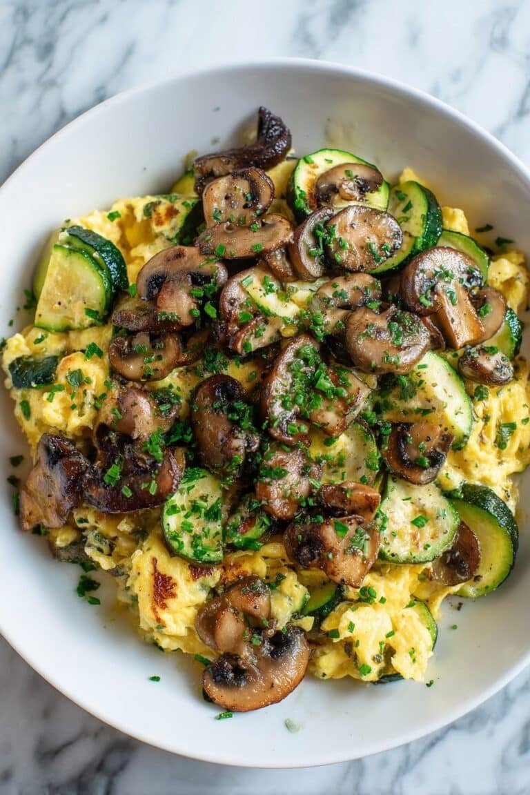 Veggie Zucchini Mushroom Egg Scramble Recipe