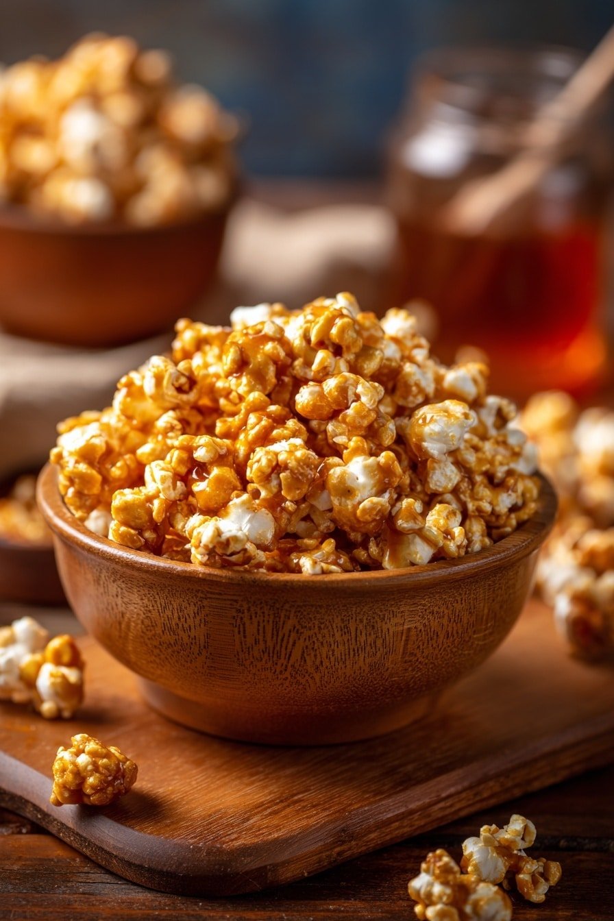 Hot Honey Popcorn Recipe - Article Image 2 — Hot Honey Popcorn, Hot Honey Popcorn recipe, spicy sweet popcorn, honey glazed popcorn, easy popcorn snack