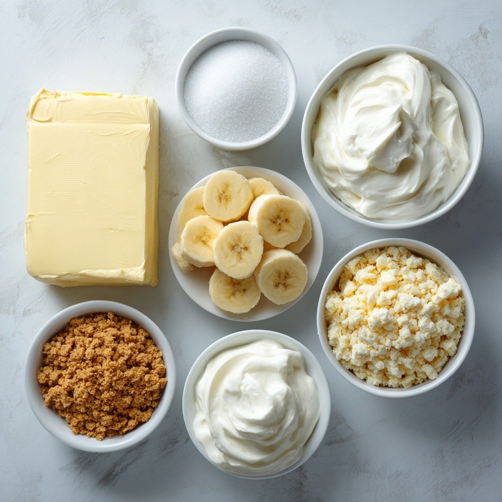 Banana Cream Cheesecake Recipe - Ingredients Image — Banana Cream Cheesecake, best banana cheesecake, creamy banana dessert, easy cheesecake recipe, indulgent fruit dessert