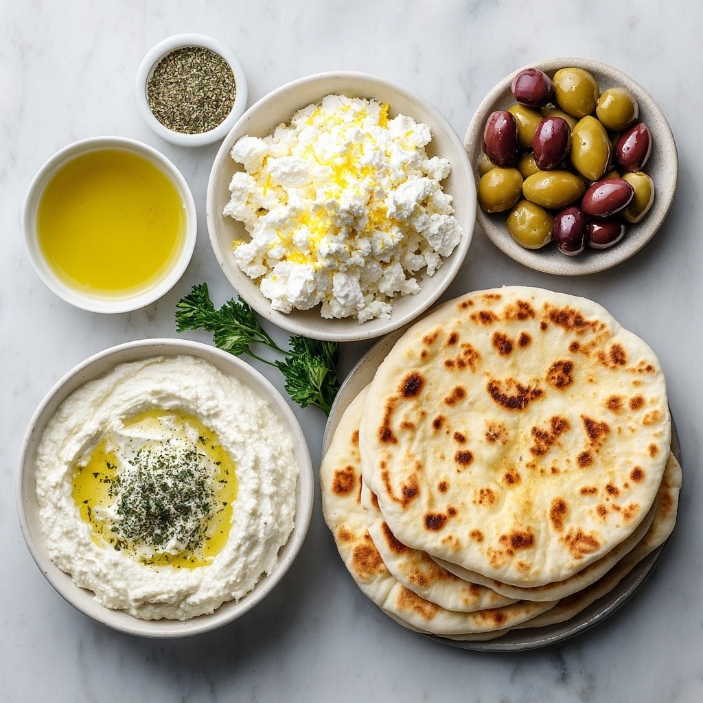 Zaatar Naan with Feta and Olives Recipe - Ingredients Image — Zaatar Naan with Feta and Olives, Zaatar Naan with Feta and Olives recipe, Mediterranean Naan with Herbs and Feta, Easy Zaatar Flatbread with Olives, Quick Zaatar Naan appetizer