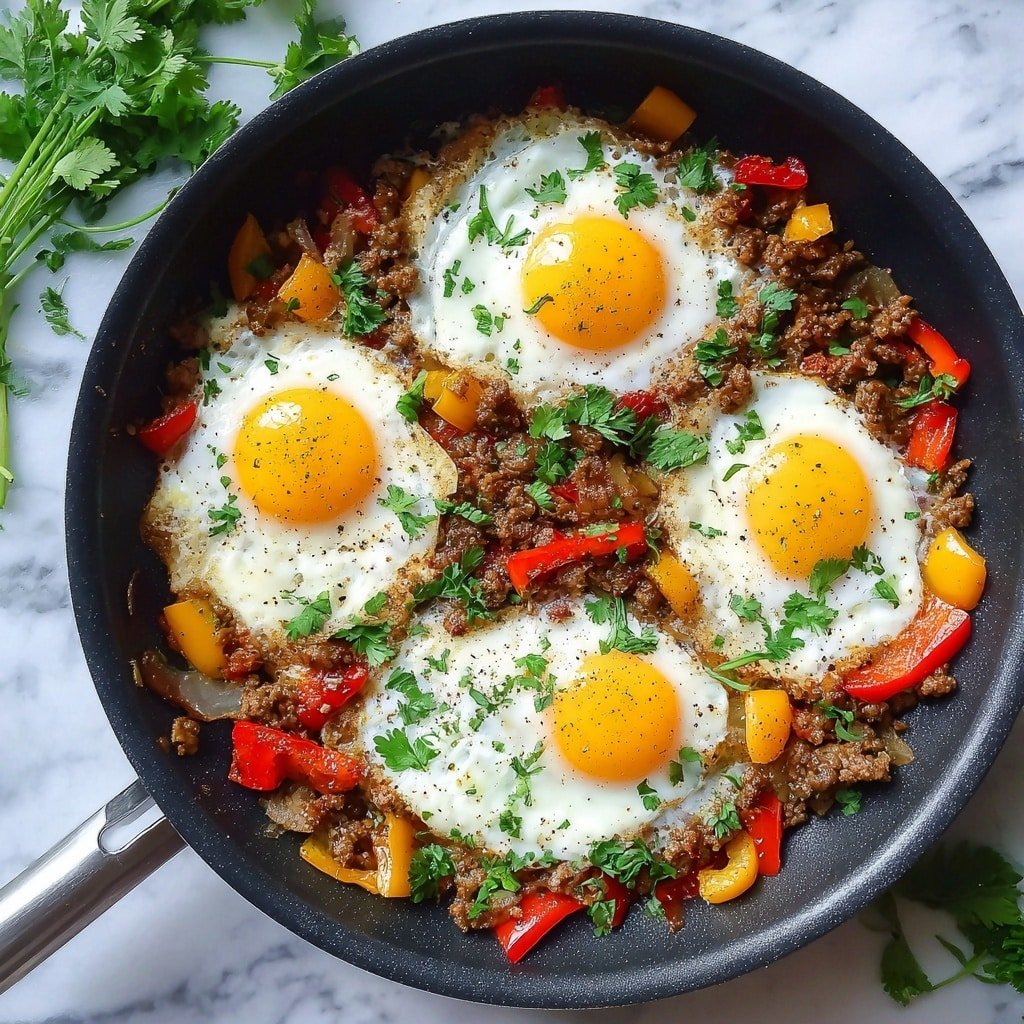 Turkey Egg Skillet Breakfast Recipe - Article Image 1 — Turkey Egg Skillet Breakfast, hearty breakfast recipes, quick breakfast ideas, healthy skillet breakfast, savory breakfast dishes