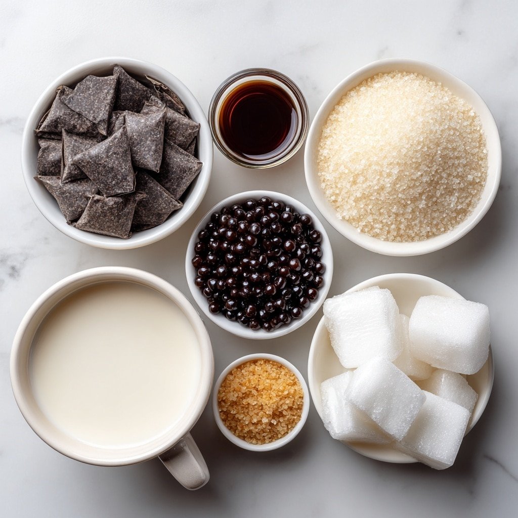 Black Tea Bubble Tea Recipe - Ingredients Image — Black Tea Bubble Tea, homemade bubble tea recipe, tapioca pearl bubble tea, easy bubble tea at home, black tea milk tea
