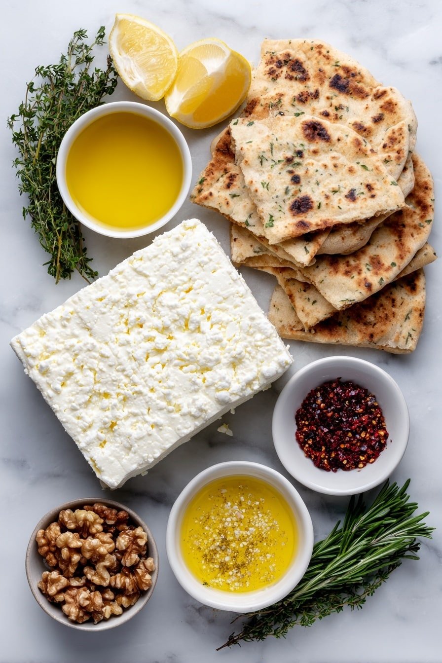 Caramelized Feta with Chili-Honey Recipe - Ingredients Image — Caramelized Feta with Chili-Honey, feta cheese appetizer, spicy honey feta, caramelized cheese recipes, easy feta snack