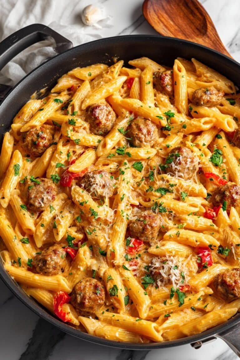 Creamy Cajun Beef Sausage Pasta Recipe