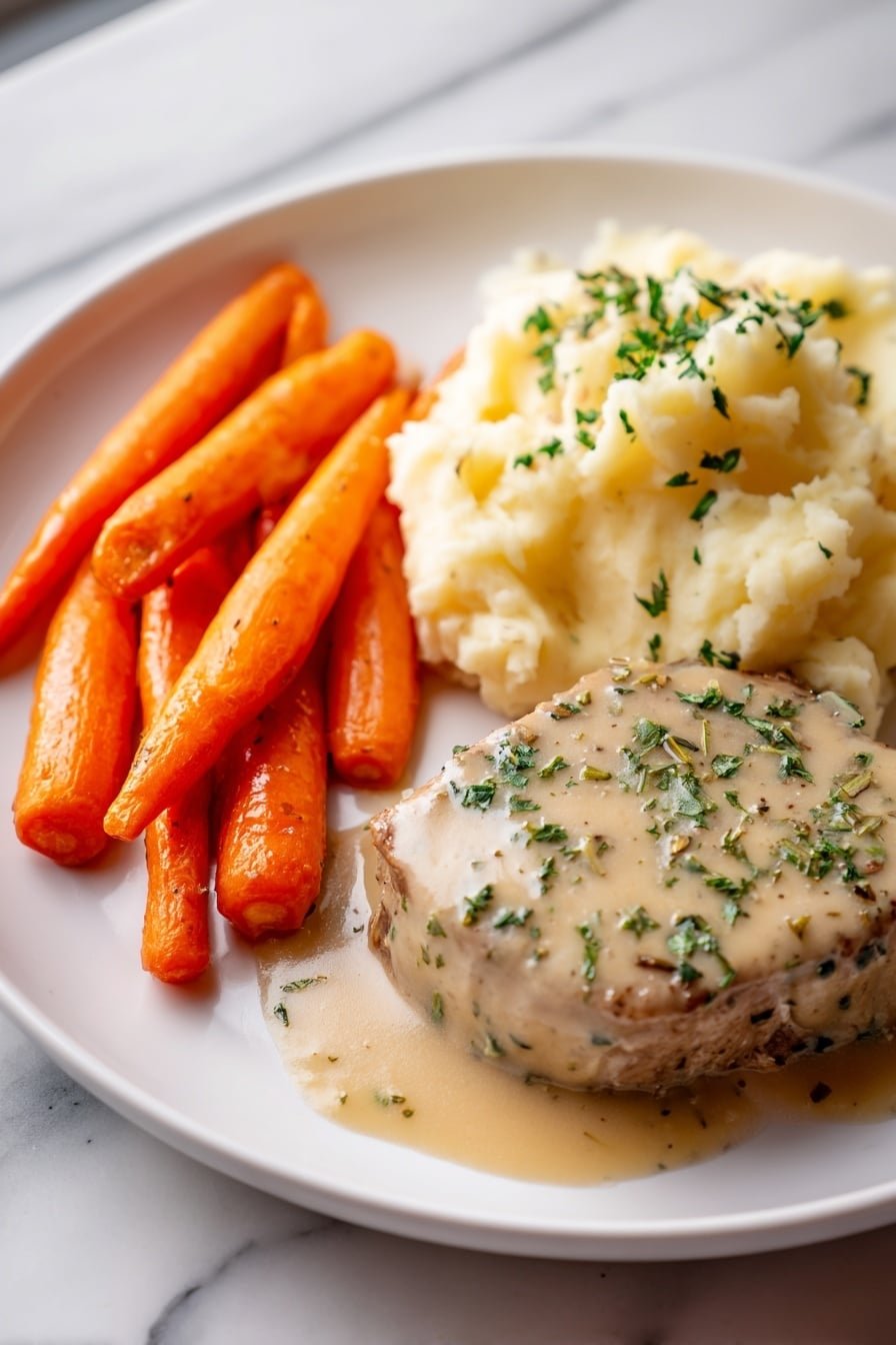 Garlic Herb Chicken with Glazed Carrots Recipe - Article Image 1 — Garlic Herb Chicken with Glazed Carrots, easy chicken and carrot side dish, savory herb chicken recipe, healthy chicken dinner ideas, simple glazed carrots recipe