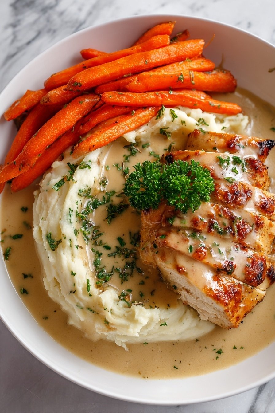 Garlic Herb Chicken with Glazed Carrots Recipe - Article Image 2 — Garlic Herb Chicken with Glazed Carrots, easy chicken and carrot side dish, savory herb chicken recipe, healthy chicken dinner ideas, simple glazed carrots recipe