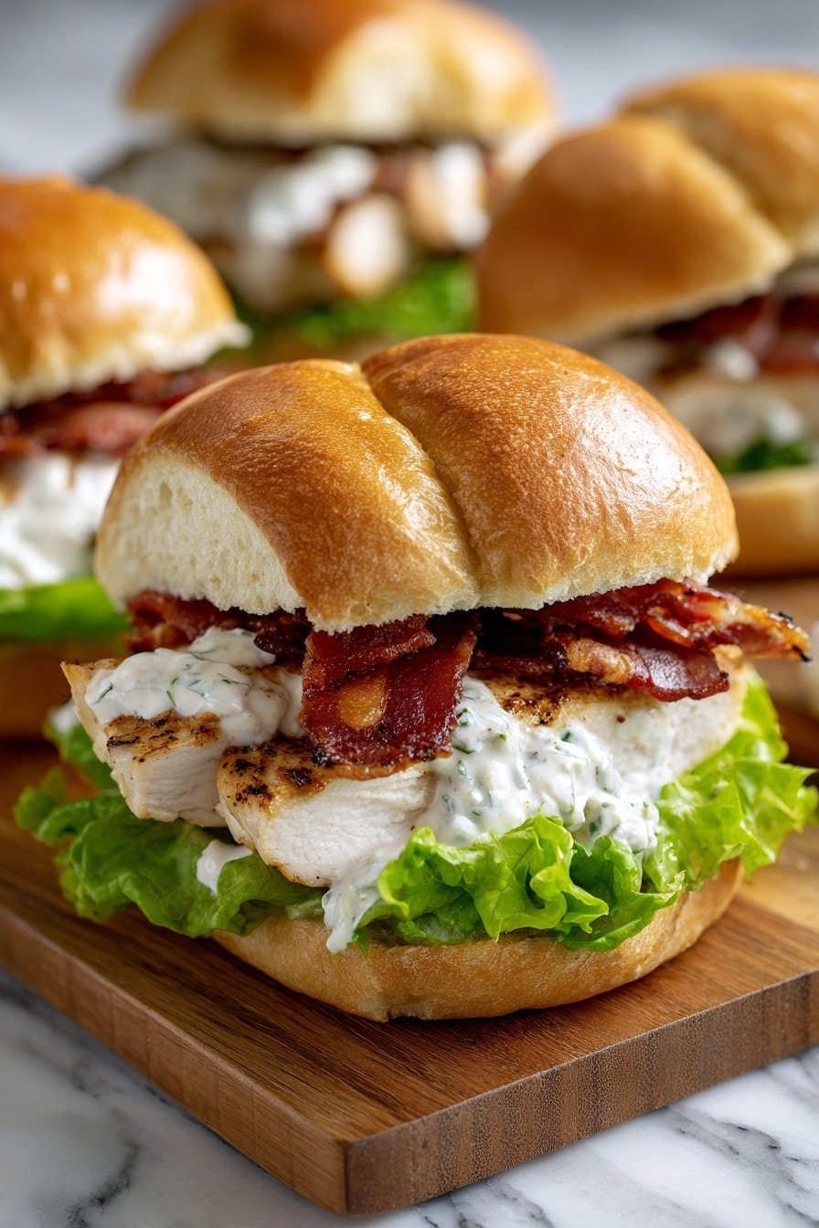 Chicken Bacon Ranch Sandwich Recipe - Article Image 2 — Chicken Bacon Ranch Sandwich, easy lunch sandwiches, crispy bacon chicken sandwich, homemade ranch sandwich, quick chicken sandwich ideas