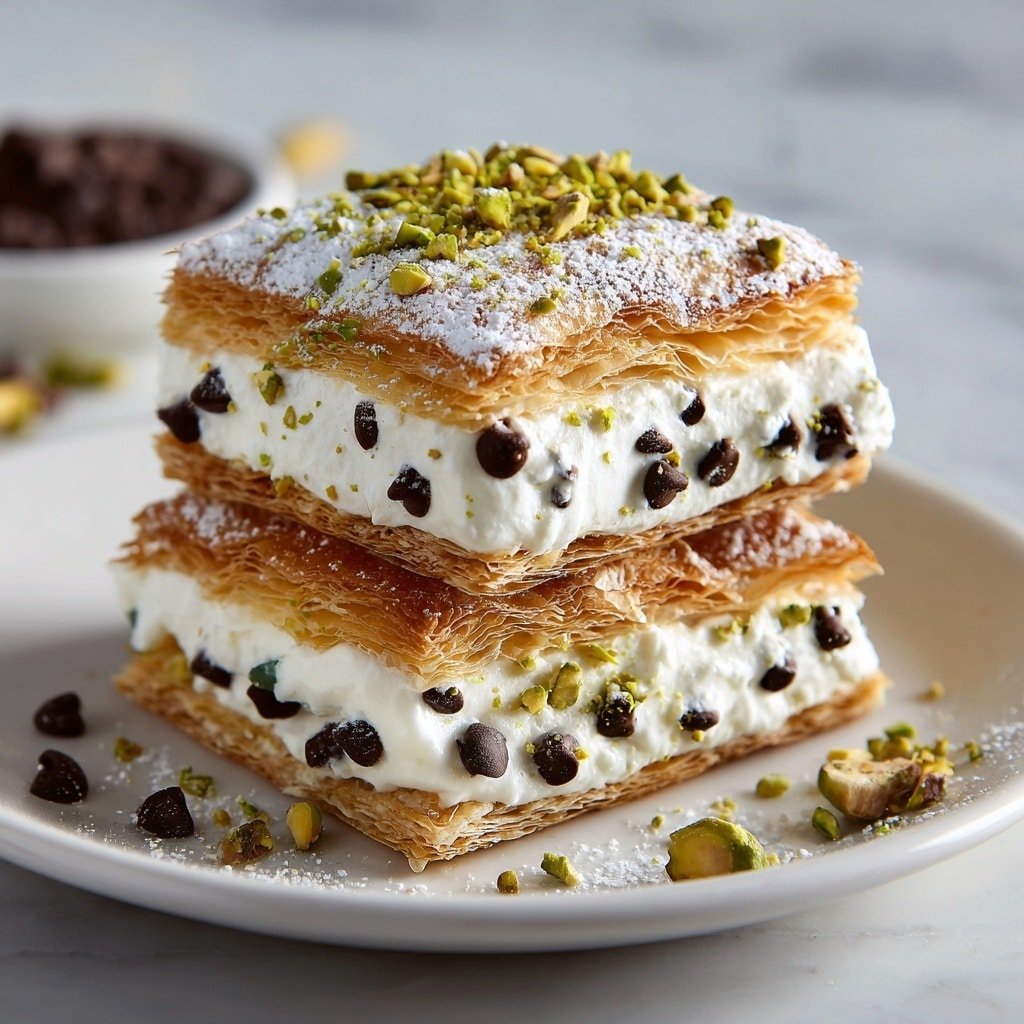 Easy Cannoli Squares Recipe - Article Image 2 — Easy Cannoli Squares, Italian dessert, no-bake cannoli treat, ricotta pastry squares, quick dessert recipes