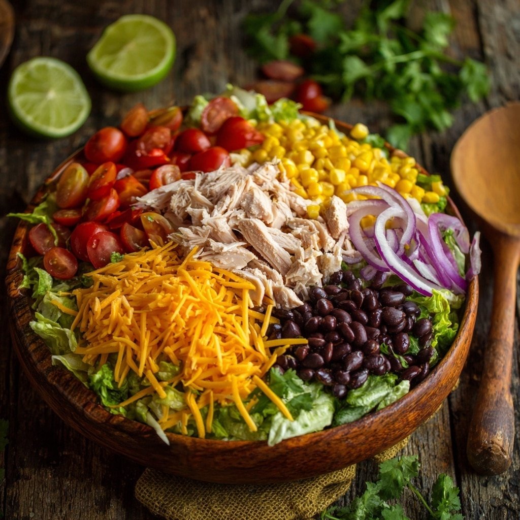 Tex Mex Chicken Salad Recipe - Article Image 1 — Tex Mex Chicken Salad, Tex Mex Chicken Salad recipe, Mexican-inspired chicken salad, easy Tex Mex salad, healthy Taco Salad