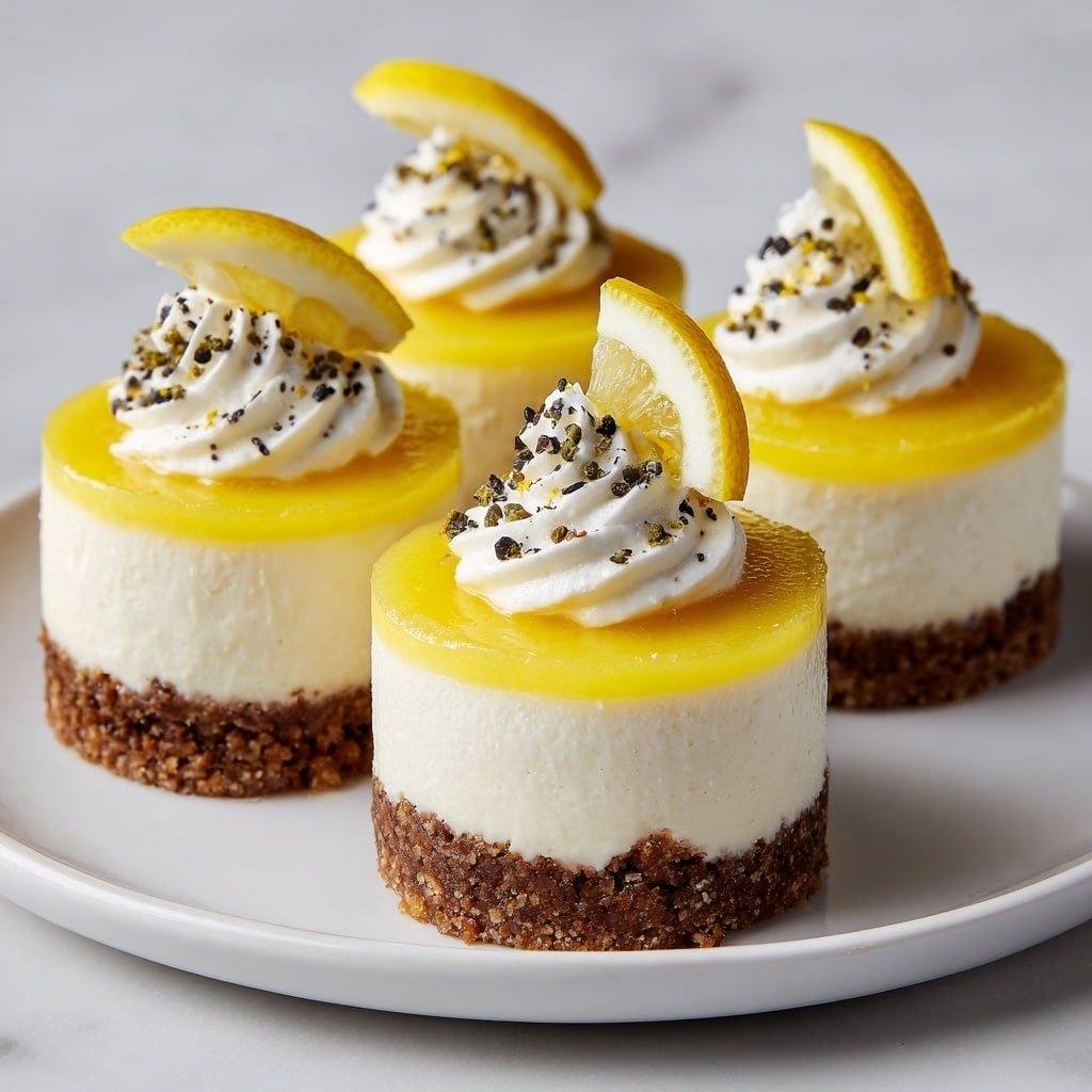 Lemon Cheesecake Minis Recipe - Article Image 1 — Lemon Cheesecake Minis, lemon cheesecake dessert, mini cheesecake recipes, citrus cheesecake bites, easy lemon cheesecake
