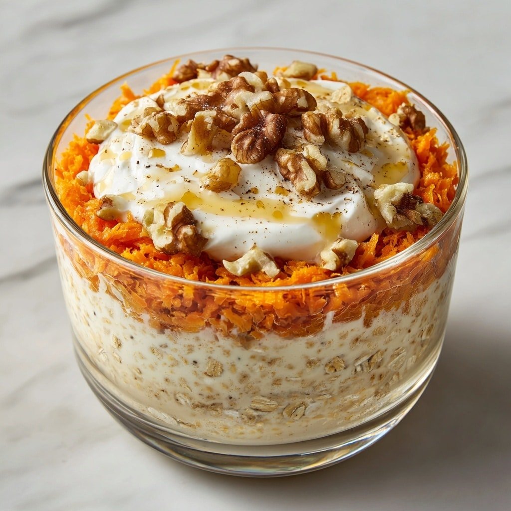 Carrot Cake Overnight Oats Recipe - Article Image 2 — Carrot Cake Overnight Oats, healthy overnight oats with carrot cake flavor, easy breakfast recipes, wholesome oatmeal ideas, nutritious morning oats