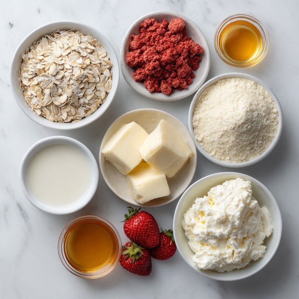 Strawberry Protein Balls Recipe - Ingredients Image — Strawberry Protein Balls, healthy snack ideas, no-bake energy bites, easy protein snacks, strawberry dessert treats